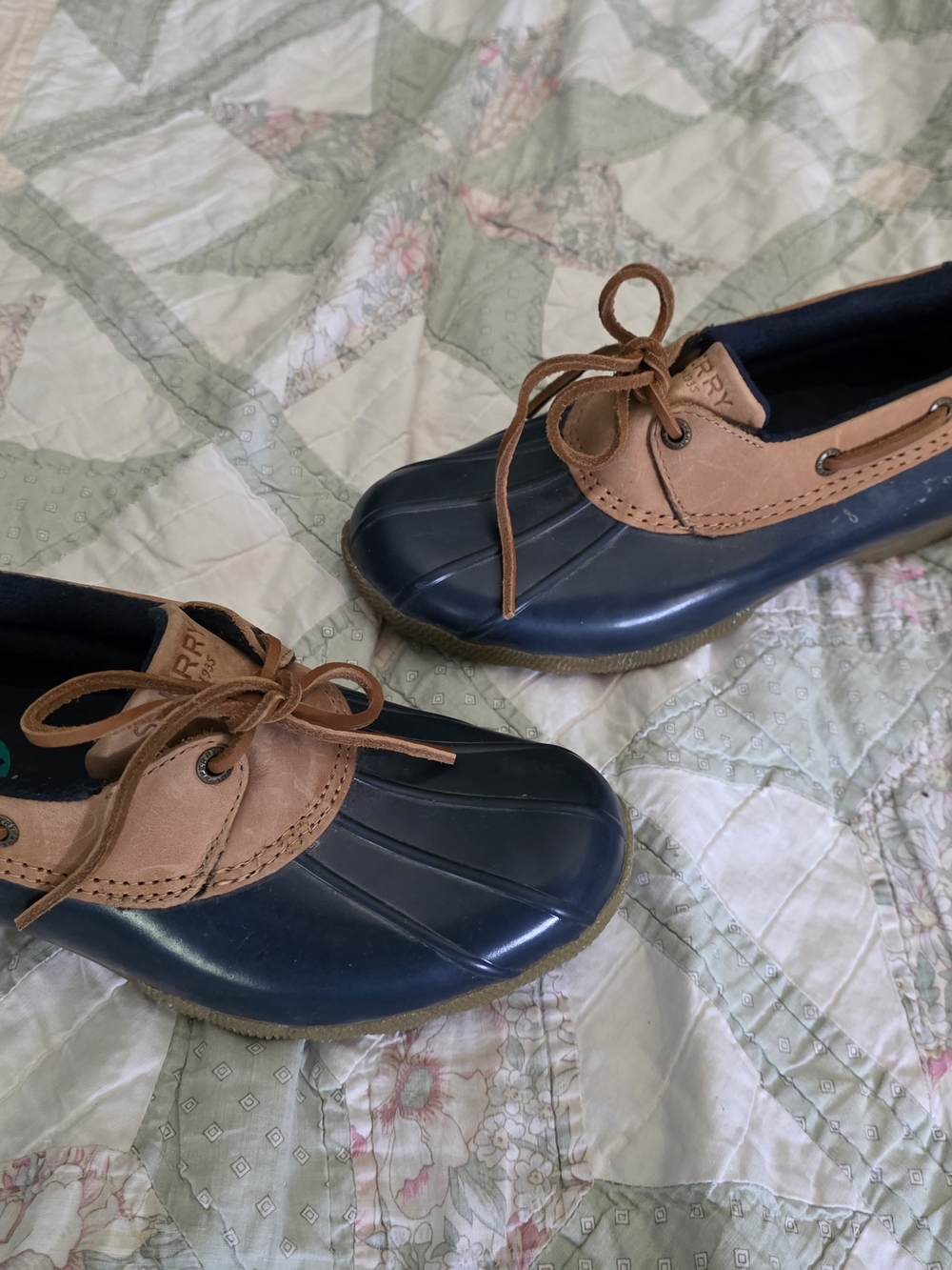Sperry Navy and Tan Classic Duck Boat Shoes - Picture 2 of 6